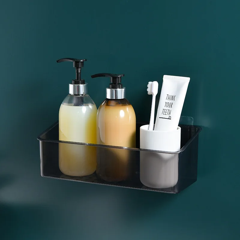 

Home Kitchen Transparent Storage Boxes Bathroom Bathroom Perforation Free Non-marking Storage Box Desktop Cosmetic Storage