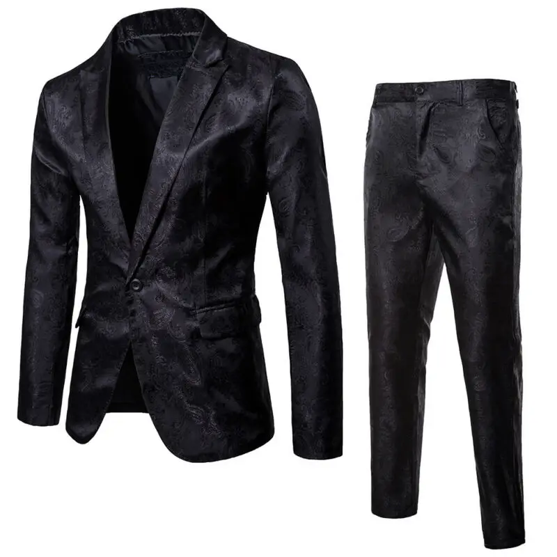 New US Mens Formal Blazer Suit Jacket Tux Waistcoat Trousers Wedding Dress Coat