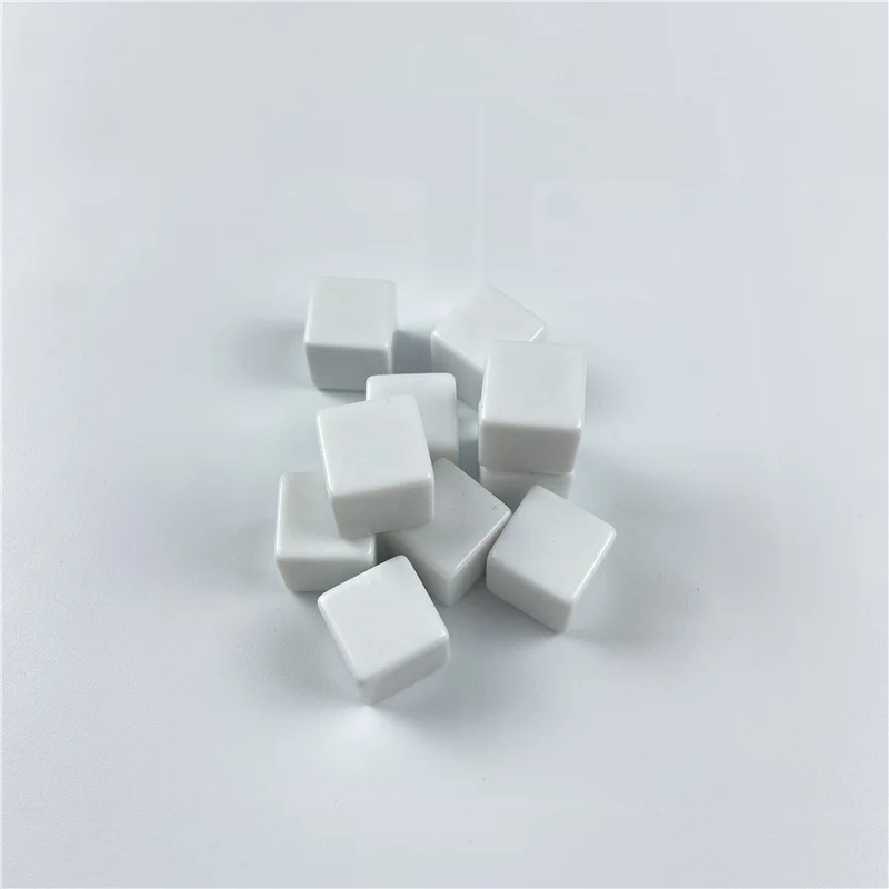

12/14/16/18/20mm 10pcs White Blank Dice Set Acrylic Vertical Angle D6 Blank RPG Dice Write DIY Carving Children Teaching Dice