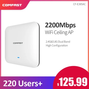 

wifi router Indoor AP for Gigabit Powerful wifi Support 220+ UsersCOMFAST CF-E385AC Gigabit Ceiling Wireless 2200Mbps 802.11ac