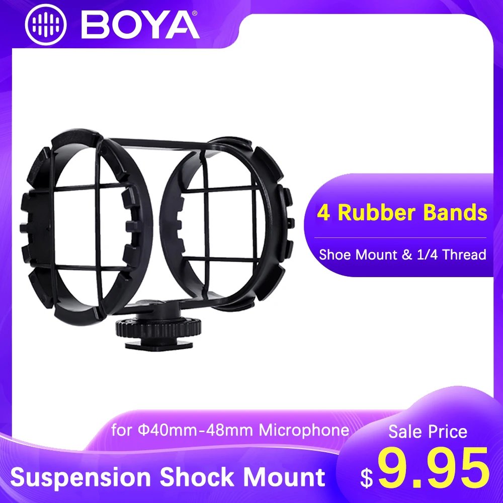 BOYA BY C03 профессиональный микрофон с амортизатором для VM300PS V02 Φ40mm 48mm на SLR и dslr