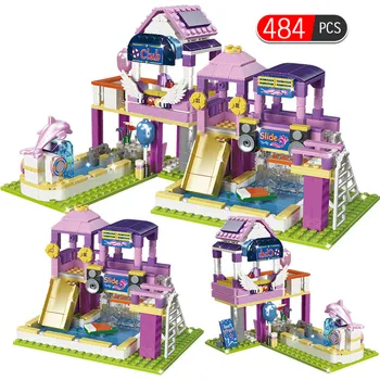 

484PCS City Building Blocks Compatible Friends Girls Princess Swimming Pool Party Girl's House Bricks Toy for Children