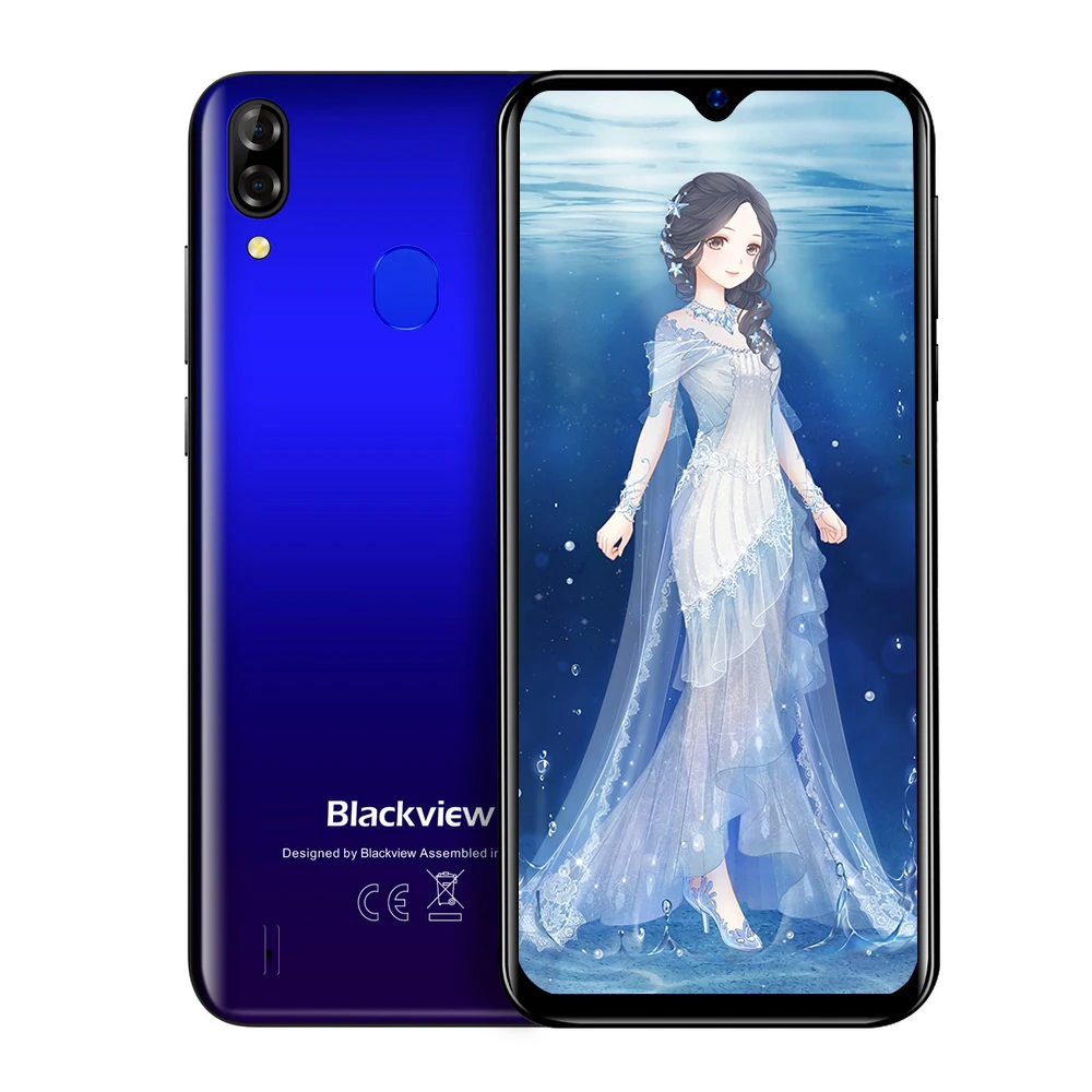 Interstellar blue Blackview A60 Pro смартфон 3 ГБ+ 16 Гб MT6761V мобильный телефон Android 9,0 экран капли 4080 мАч Touch ID 4G мобильный телефон - Цвет: Interstellar blue