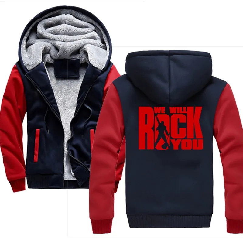 We Will Rock You зимний мужской комплект с флисовой подкладкой толстый теплый спортивный костюм с капюшоном мужские спортивные костюмы мужская Толстовка