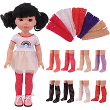 Chaussettes en dentelle de poupée aléatoire, accessoires faits à la main pour poupée russe de 14.5 pouces, jouet pour fille, meilleurs cadeaux, 5 pièces
