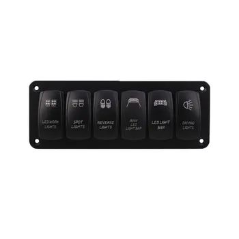 

6 Gang Toggle Switch Panel 5Pin On Off Circuit Breaker For Truck RV Boat Marine