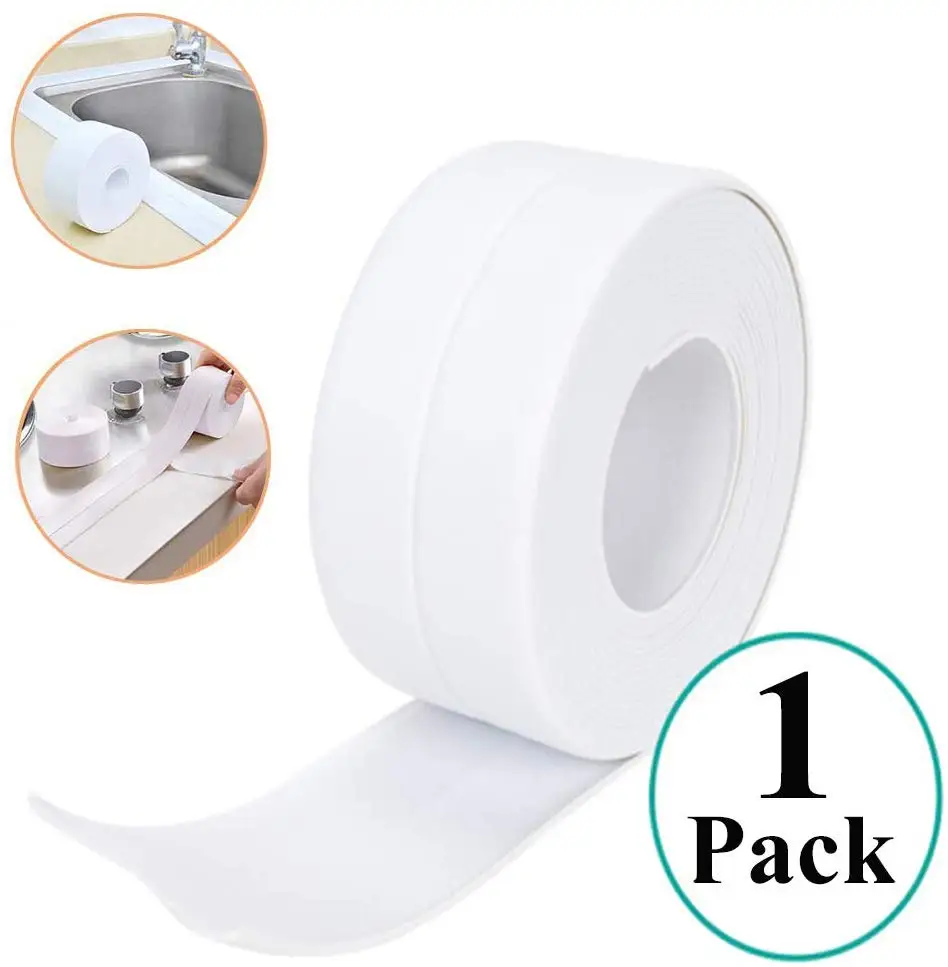 Caulking Tape PVC Self-Adhesive Waterproof Sealing for Kitchen Sink Toilet Bathroom Shower and Bathtub Floor Wall Edge | Обустройство