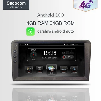

9" 2 din Android 10.0 Car DVD player 8 Core 64GB ROM 4GB carplay autoradio car radio 4G LTE For Audi A3 2002-2010 2011 S3 RS3 RN