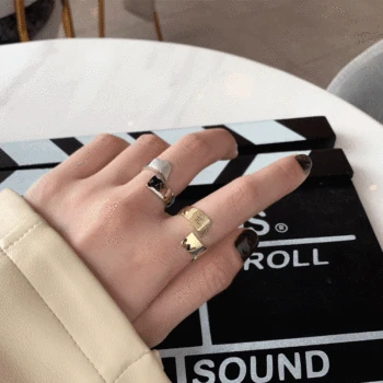 

Silvology 925 Sterling Silver Glossy Matte Rings Elegant High Quality Personality Simple Ring for Women 2020 Friendship Jewelry