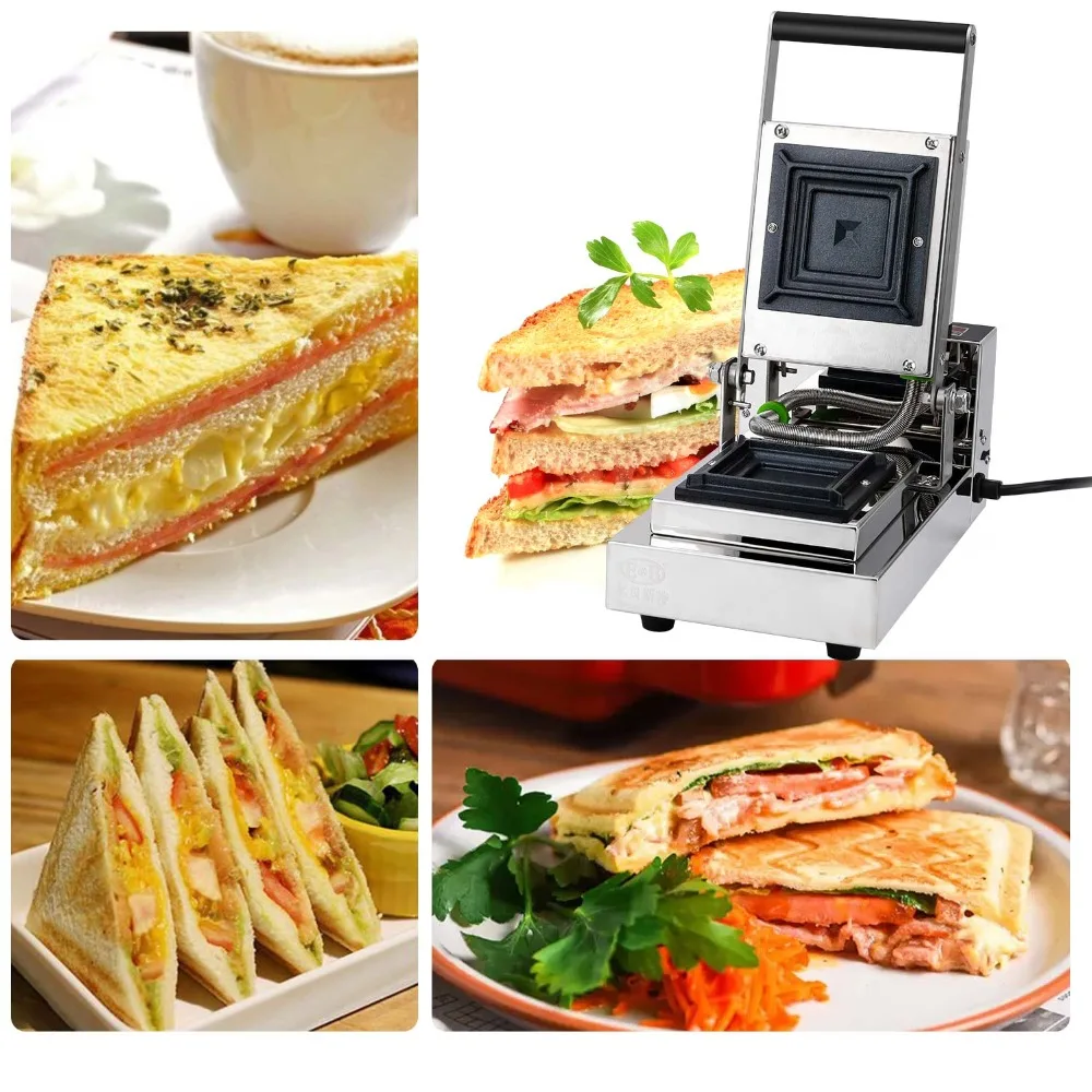 3 Mins Fast Making Sandwich Machine Sandwich Toaster Nonstick Panini Press Fresh Breakfast Sandwich Machine Grill 220V 600W