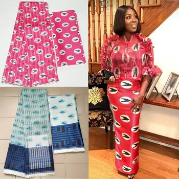 

Organz silk wax fabric african fabric for dress african silk ankara Fabric high quality 2019 latest satin wax 4yards ! L70198