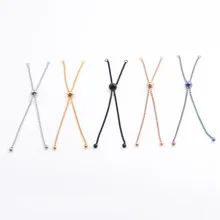 1,8 мм нержавеющая сталь Регулируемый слайдер цепь для браслета DIY Два петли соединитель Подвески браслет аксессуары оптом 10 шт