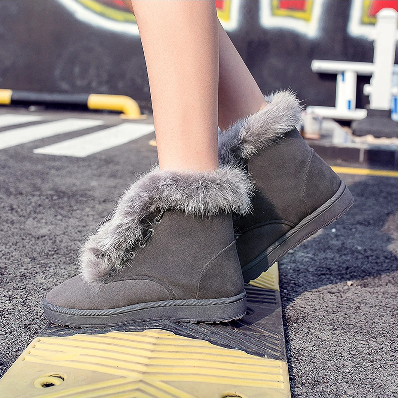 FEVRAL/женские ботинки; теплые зимние ботинки на меху; женская уличная обувь из хлопка; женские ботильоны с высоким берцем; износостойкая обувь без застежки; Bota