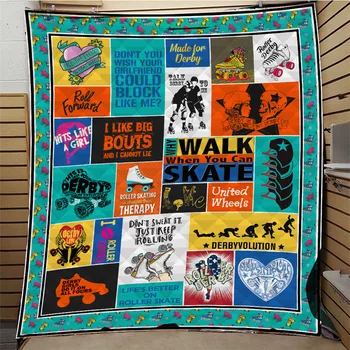 

SOFTBATFY Roller Skating Skate Gril Quilt Blanket for Bed Soft Dropshipping