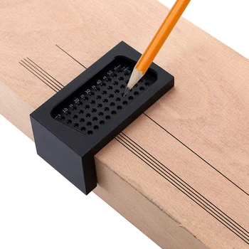 

Scriber Carpentry T-Type Marking Ruler Hole Aluminum Alloy Crossed Gauge Measuring Feet Tool Woodworking Marking Ruler