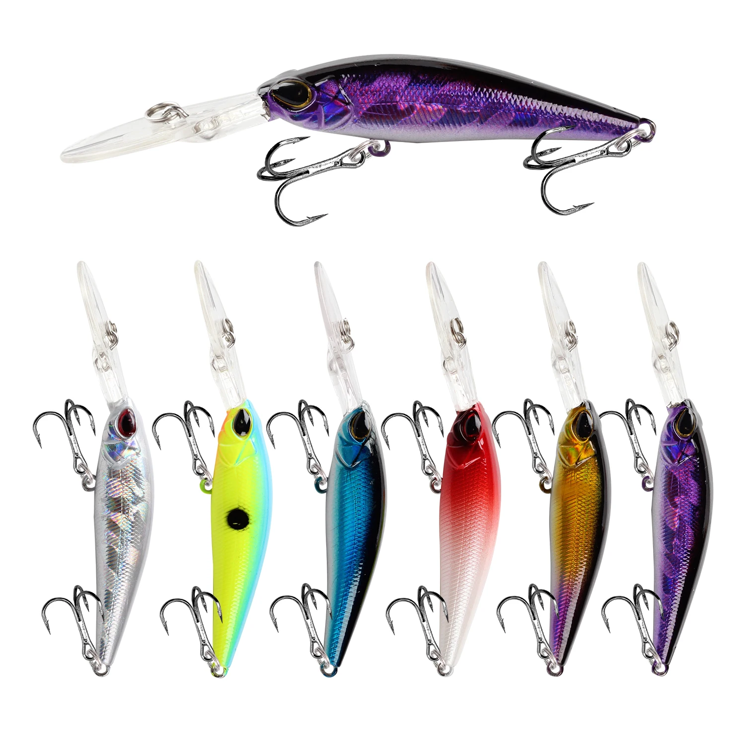 1Pcs Floating Minnow Fishing Lure Wobblers 9cm 5.8g Artificial plastic Hard Bait Crankbait Bass Pike Jerkbait Fishing Tackle
