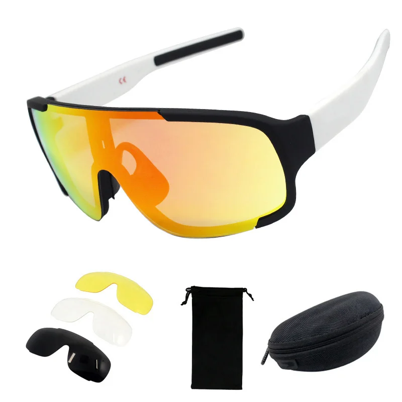 

3 Len Professional Polarized Cycling Glasses MTB Road Bike Sport Mirror Sunglasses Bike Eyewear UV400 Bicycle Protection Goggles