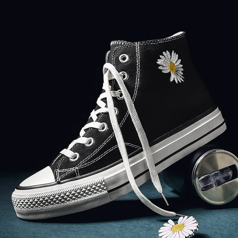 

Spring New Style High-top Board Shoe Men's Little Daisy MEN'S SHOES 2020 Korean-style Trend Canvas Students Versatile Casual Tre