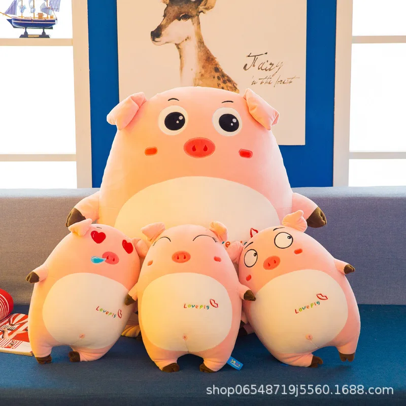 

Hot Selling Expression Pig Pillow Cute Software Male Piglet Toy Plush Toys Children Doll Birthday Gift