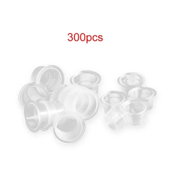 

300Pcs S/M/L Tattoo Ink Cups, Plastic Tattoo Cups, Makeup Pigment Clear Holder Container Cap Disposable Tattoo Accessories