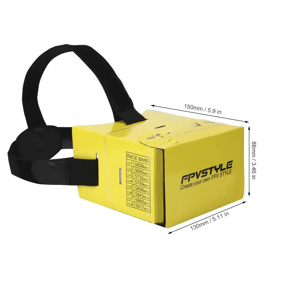 YKS DIY Durable Foldable Easy to Carry Yellow FPV Card Board FPV Goggle Card Glasses Paper for 5 inch LCD Monitor KIT