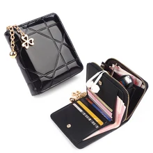 Мини Геометрическая защелка и кошелек на молнии 8-Card-Holder сумка для монет для ключей кошелек для девочек золотая цепочка цветочный кулон твердая защелкивающаяся Сумка-клатч