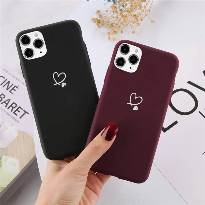 Чехол Ottwn для iPhone 11 Pro Max XS XR X 8 7 6 6s Plus с сердечками конфетный цвет мягкий
