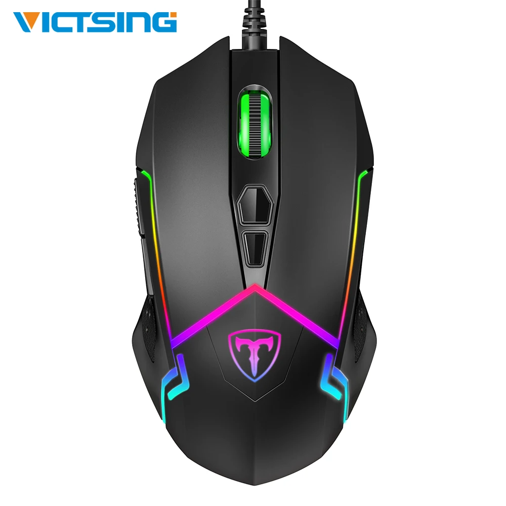 VicTsing Проводная RGB игровая мышь 7 программируемых кнопок 7200 dpi Регулируемая