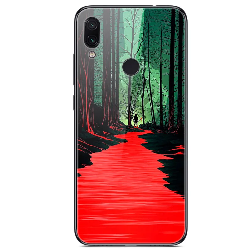 Для Xiaomi Redmi 7 Чехол из закаленного стекла твердая задняя крышка для Xiaomi Redmi Note 7 чехлы для телефонов силикон бампер Coque на Redmi7 Note7 - Цвет: 41