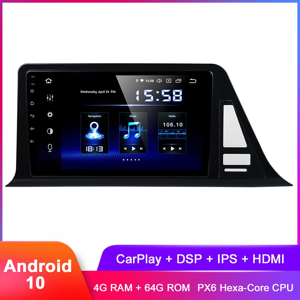 Dasaita 9 &quotIPS Android 10 автомобильное Стерео GPS для C HR CHR 2016 2017 2018 2019 в тире 1 Din радио Carplay