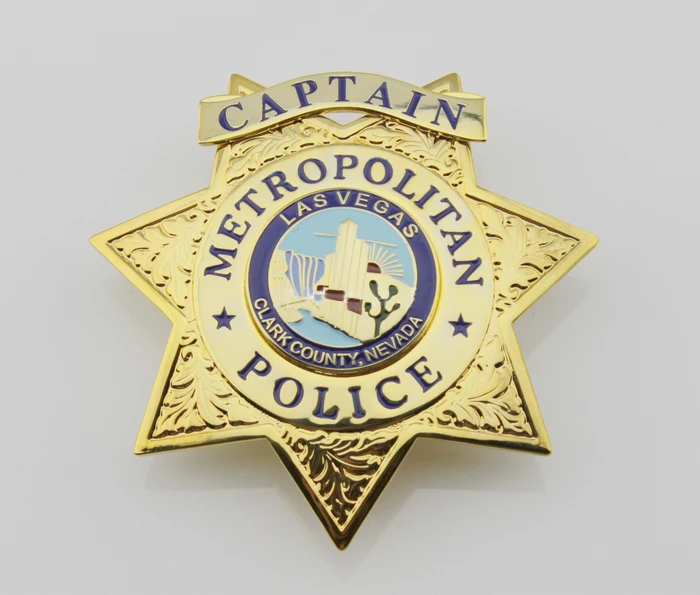 Реплика фильма реквизит Pin Badge Коллекция капитан Столичная Полиция LASVEGAS CLARK жетон