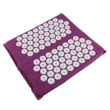 Фиолетовый самоблокирующийся акупрессур подошвы обуви мат ноги Сортировка Рефлексология акупунктурный Массажный коврик средство по уходу за ногами-35,5x32 см