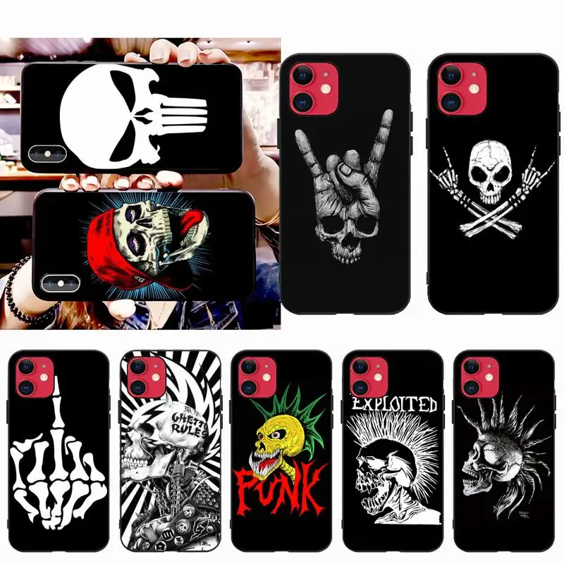 Чехол для телефона YJZFDYRM Hot Rock Cool skull DIY чехол iPhone 11 pro XS MAX 8 7 6 6S Plus X 5S SE 2020 XR |