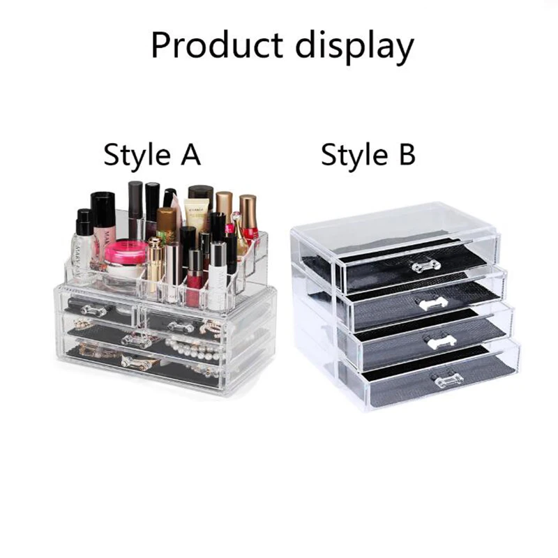 Продажа Акриловый портативный прозрачный органайзер для косметики коробка для хранения макияж Органайзер косметическое хранение Органайзер для в...