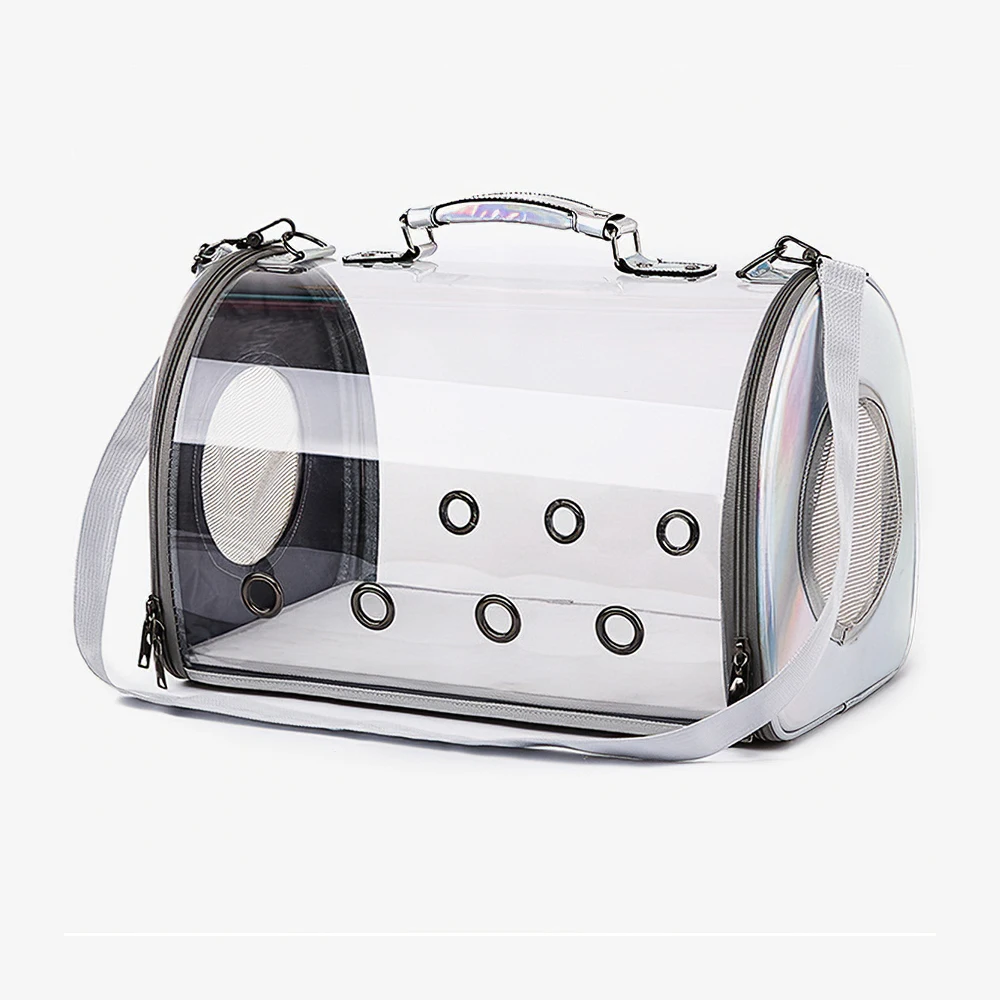 

Hot Outdoor Dog Carrier Dog Bag PU Leather Pet Handbag for Outdoors Hiking Camping Pet Products Transparent Pet Carrier Bag