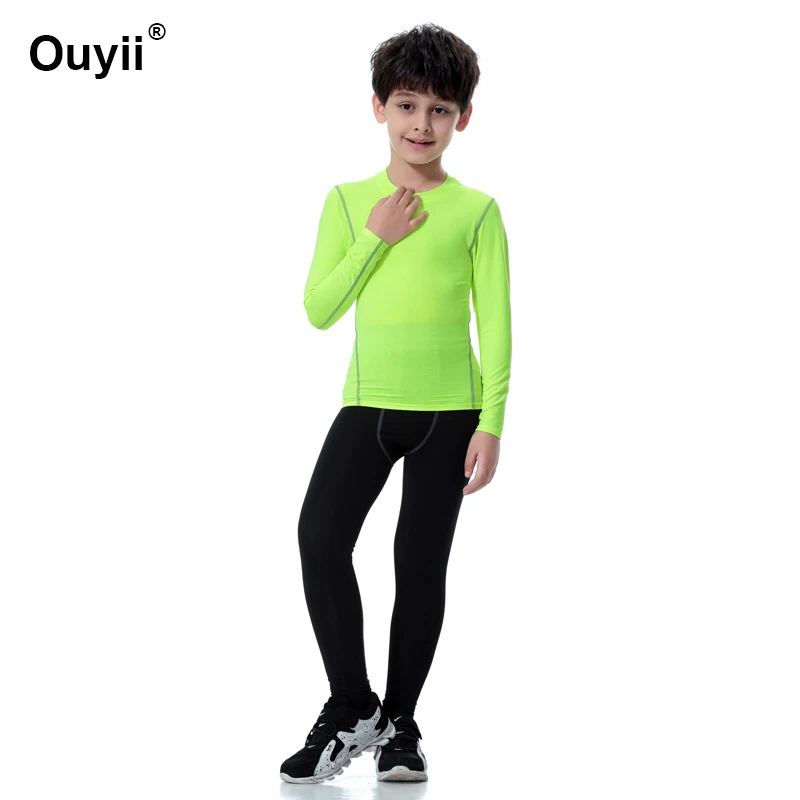 Children Sportswear Sport Running Basketball Football Training T-shirt Breathable Compression Quick-drying Kids Workout Clothes