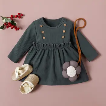 

Baby Girls Dress Knitted Dress Toddler Baby Button Clothing Autumn Warm Casual for Toddler Outfits Vestido Baby Winter Dress