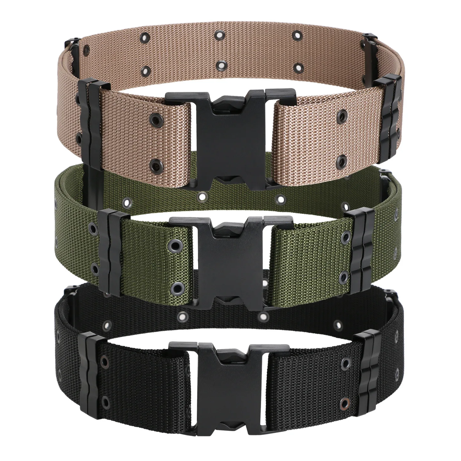 

New Tactical Belts Military Nylon Automatic Buckle Adjustable Belt Army Outdoor Duty Hunting Training Belt Waist Support 125CM