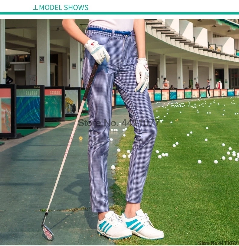 Клетчатые штаны для гольфа для женщин, подлинные спортивные женские штаны больших размеров, облегающие мягкие дышащие штаны для тенниса, тренировочная одежда D0675