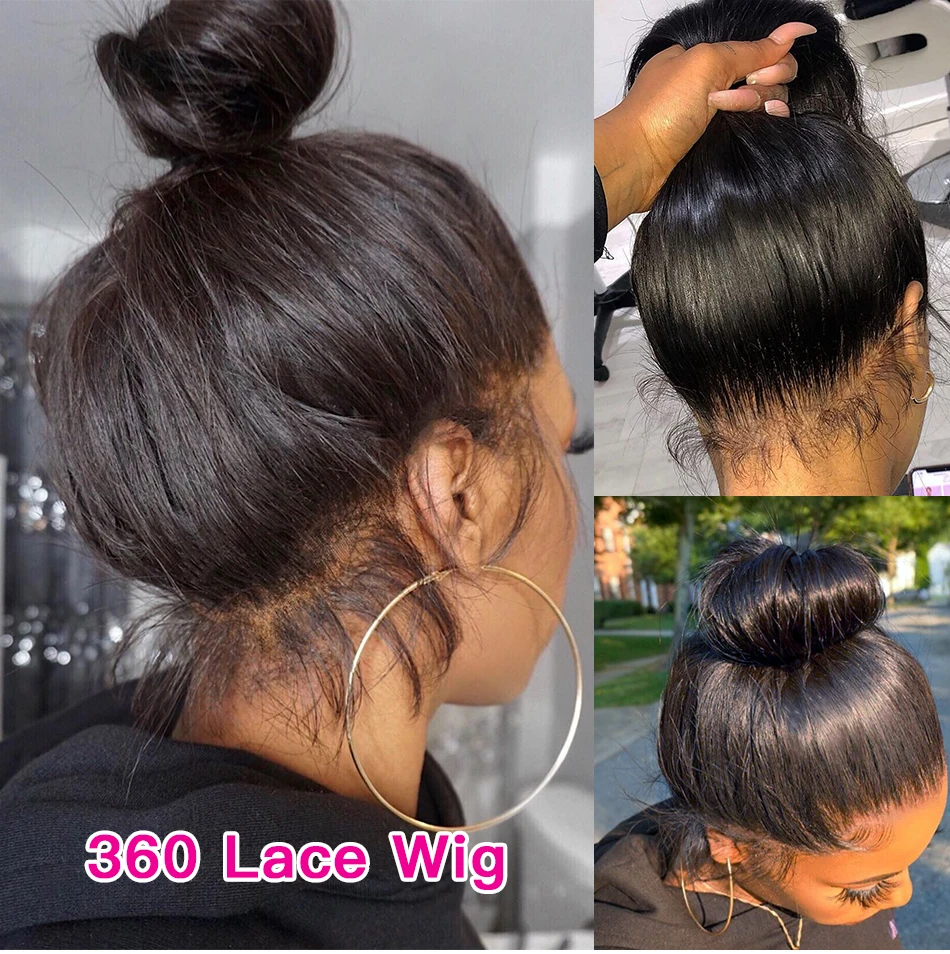 Brazilian Straight 360 Lace Front Human Hair Wig For Women 13x6 13x4 Lace Frontal Wigs Glueless Preplucked 4x4 Closure Wig 180%