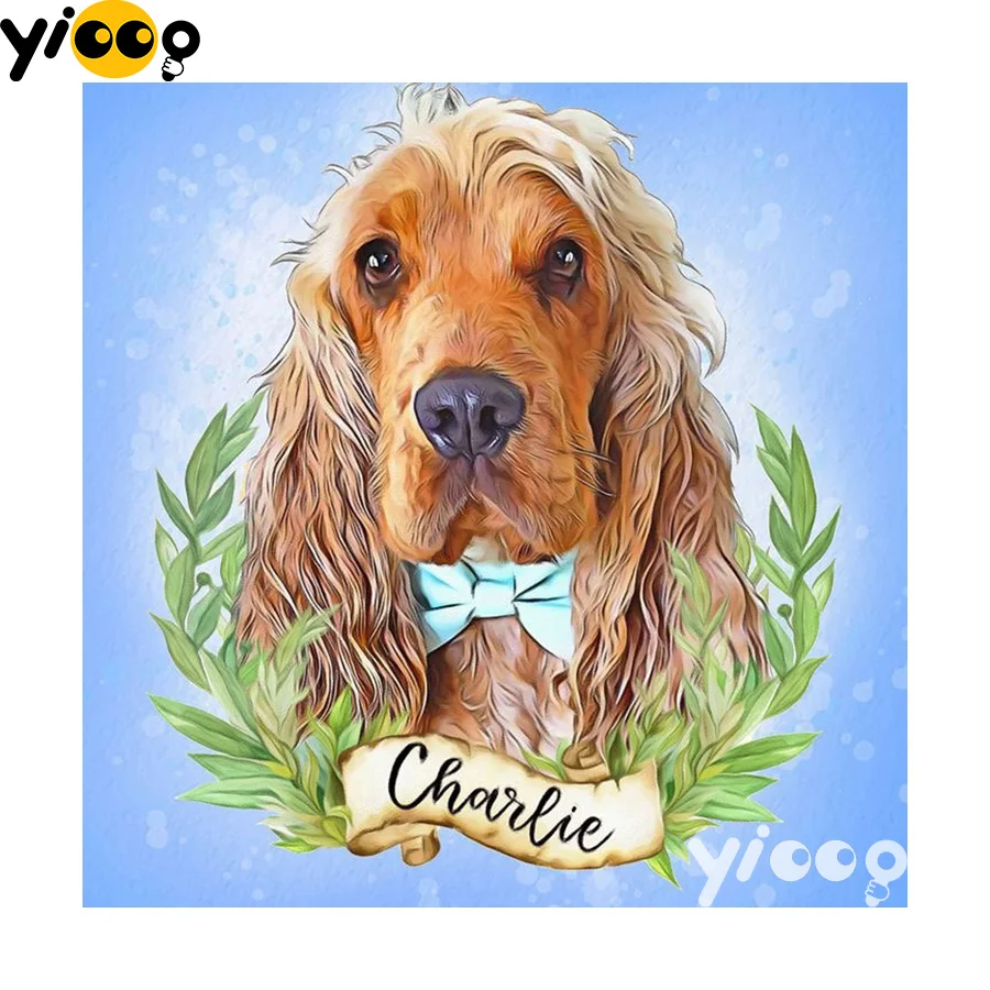 

Full Square/Round Drill 5D diamond embroidery Golden dog diamond Painting Rhinestones mosaic Cross stitch Decor FX0135