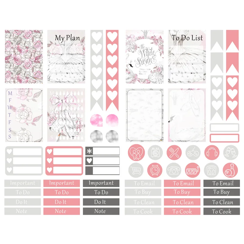 2Sheet Desk Wall Calendar Event Stickers Notebooks Diary Monthly