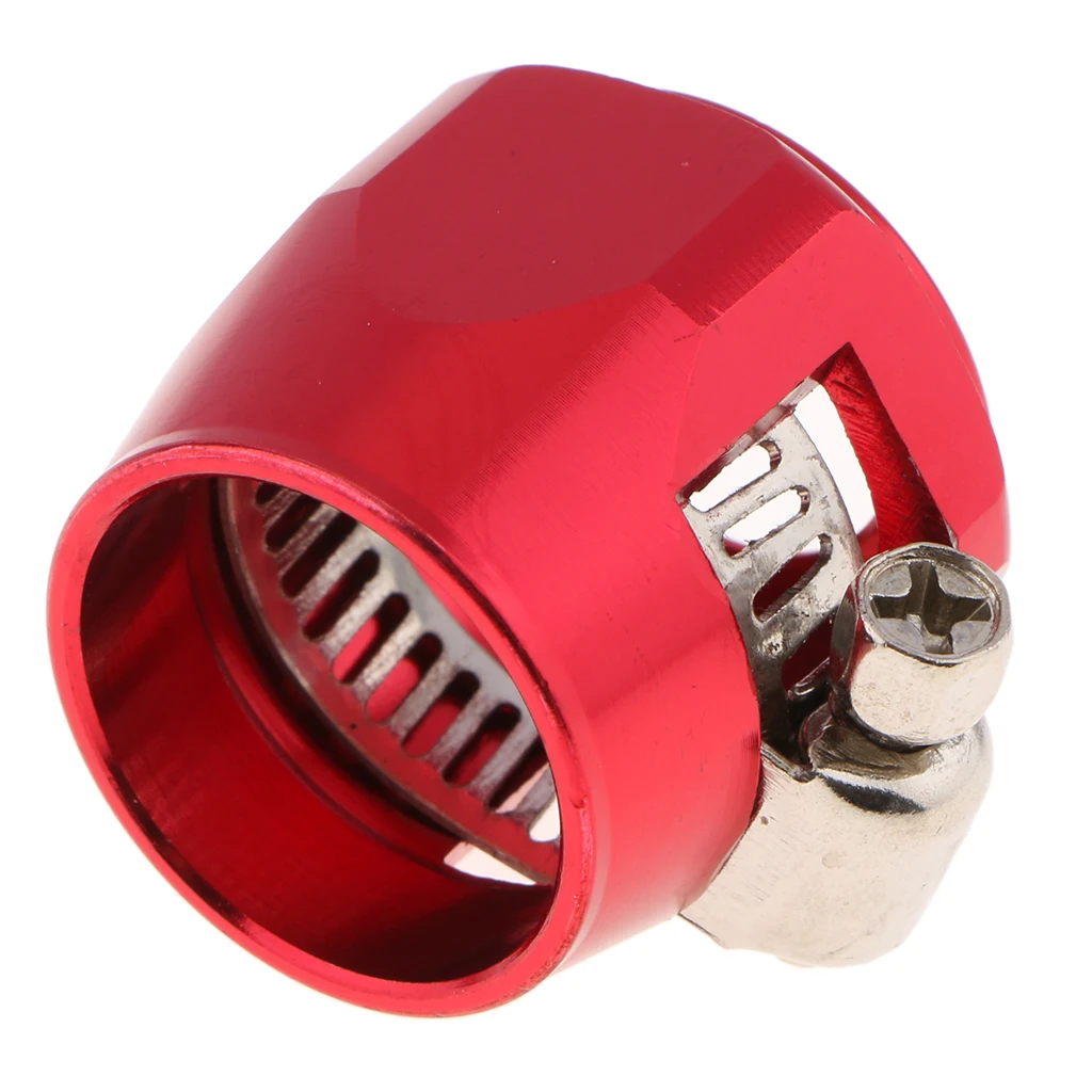 1PC 10AN AN 10 RED Aluminium Alloy Fuel Hose Line End Cover Clamp Clip Finisher Fitting