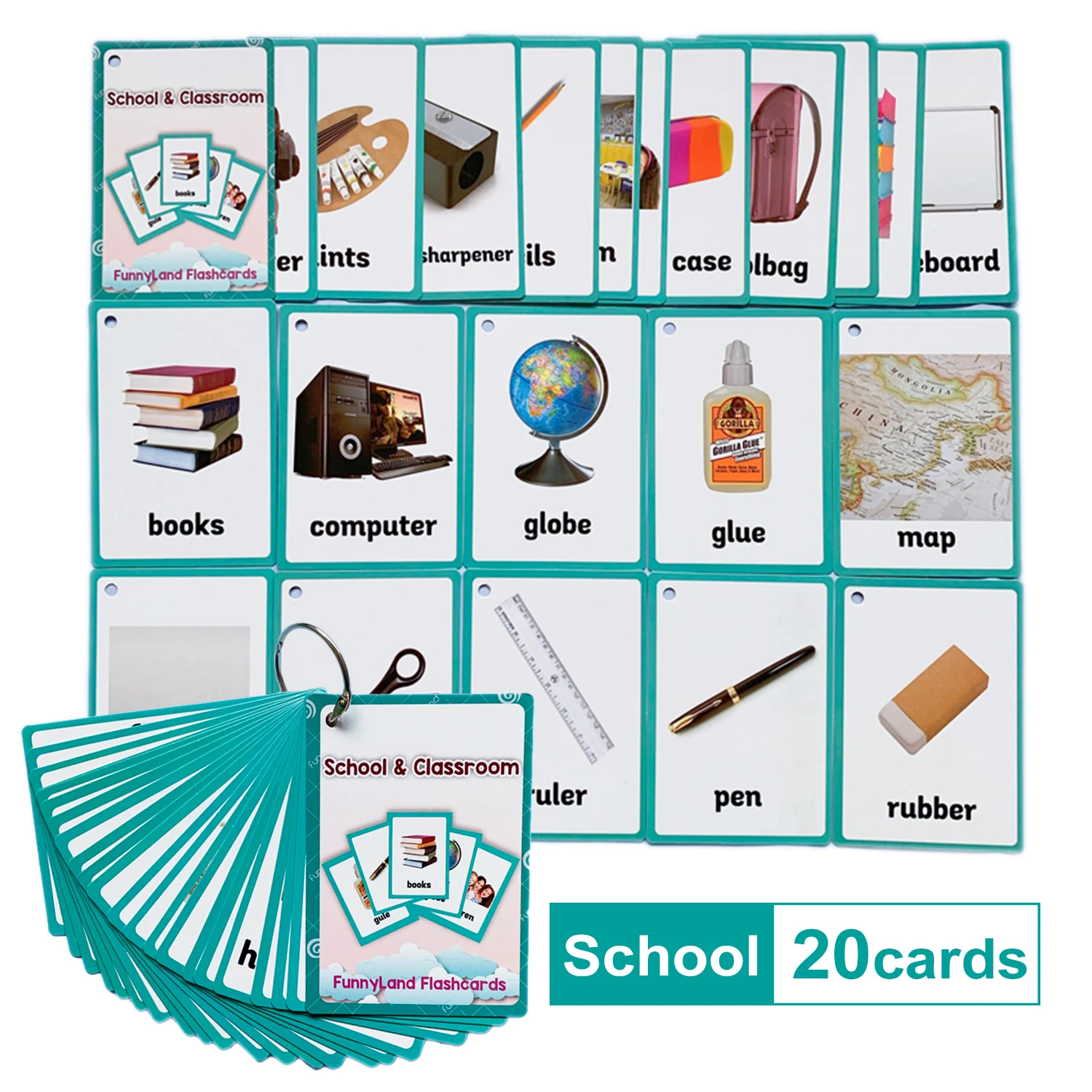 Kids Learn English Adjectives Word Card Toys Baby English Learn Card Early Education Children Learning English Word Card 10