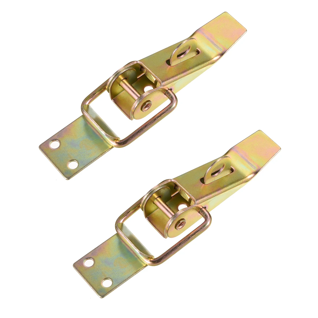 

uxcell 2 pcs Iron Spring Loaded Toggle Case Box Chest Trunk Latch Catches Hasps Clamps, 110mm Overall Length