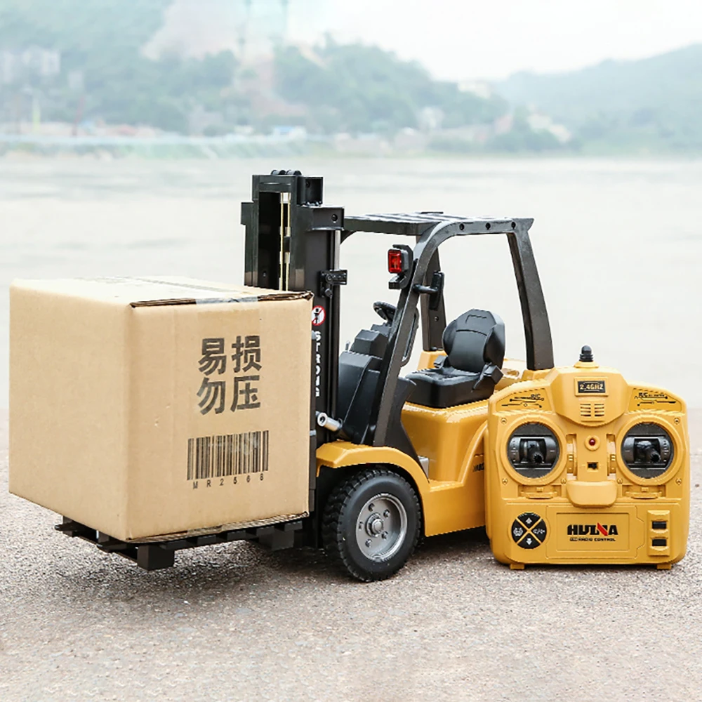 HUINA 1/10 Rc Truck Forklift Tractor Remote Control Car crawler 8 Ch Rc Machine Engineering Cars On Radio Station Boy Toys 6