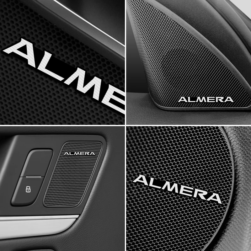 4pcs car audio decorate 3D Aluminum Badge Emblem Sticker For Nissan Almera G15 N16 Car-Styling Accessories