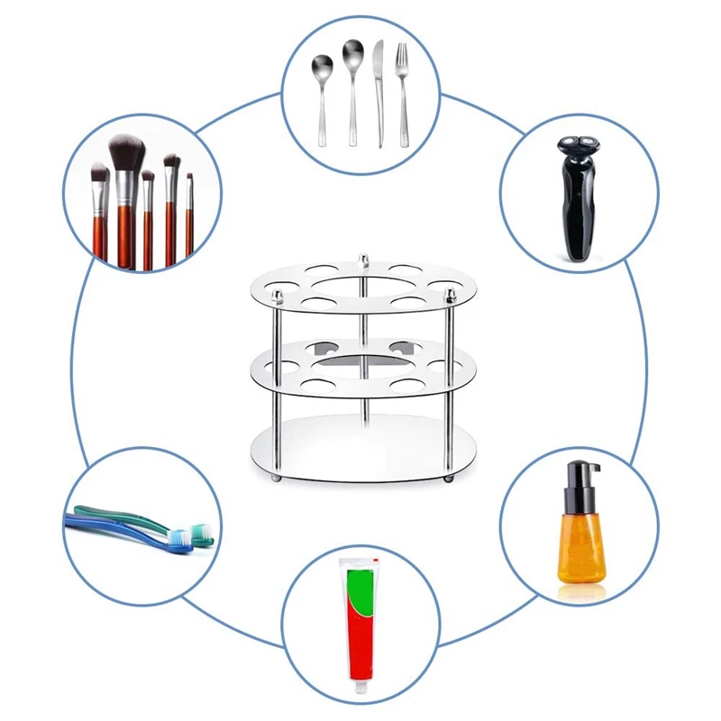 Промо-акция! Держатель для зубных щеток, держатель для зубных щеток из нержавеющей стали для ванной комнаты-многофункциональный 7 слотов органайзер для раковины ванной комнаты