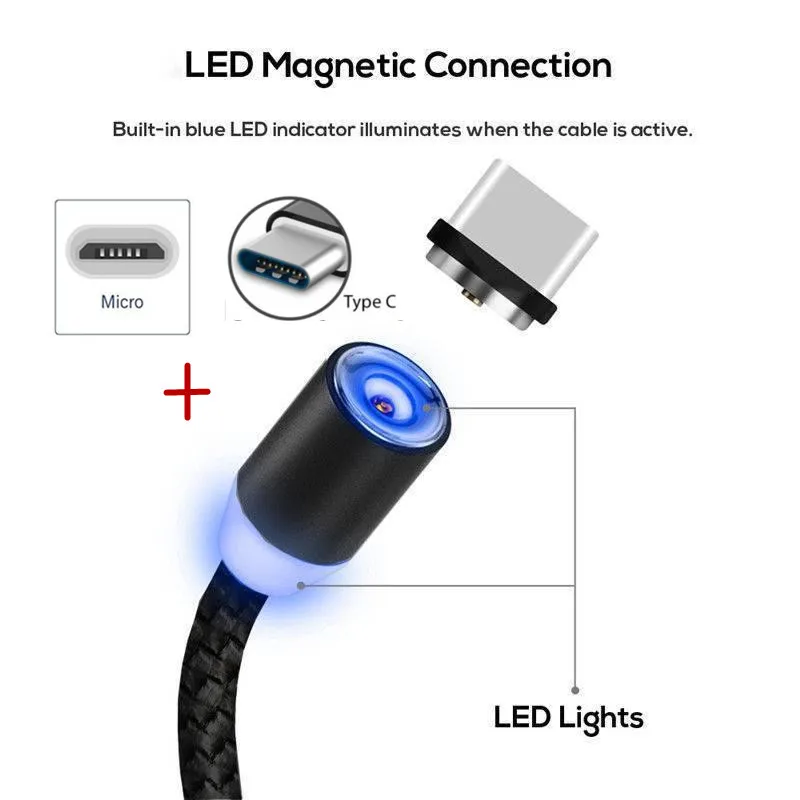 Магнитный кабель для быстрой зарядки Micro usb type C для samsung S10 S9 A10 A30 A50 Xiaomi Mi9 huawei 7s Honor 8s 9 8x mate 10 20 lite