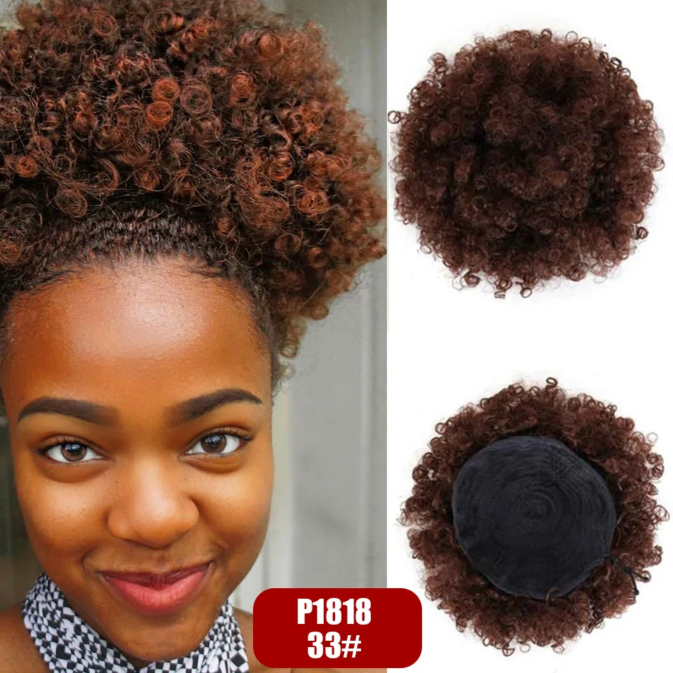 Vigorous Ponytail wrap Puff афро кудрявый шиньон короткие волосы булочка шнурок 2 зажима синтетические накладные волосы термостойкие